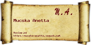 Mucska Anetta névjegykártya